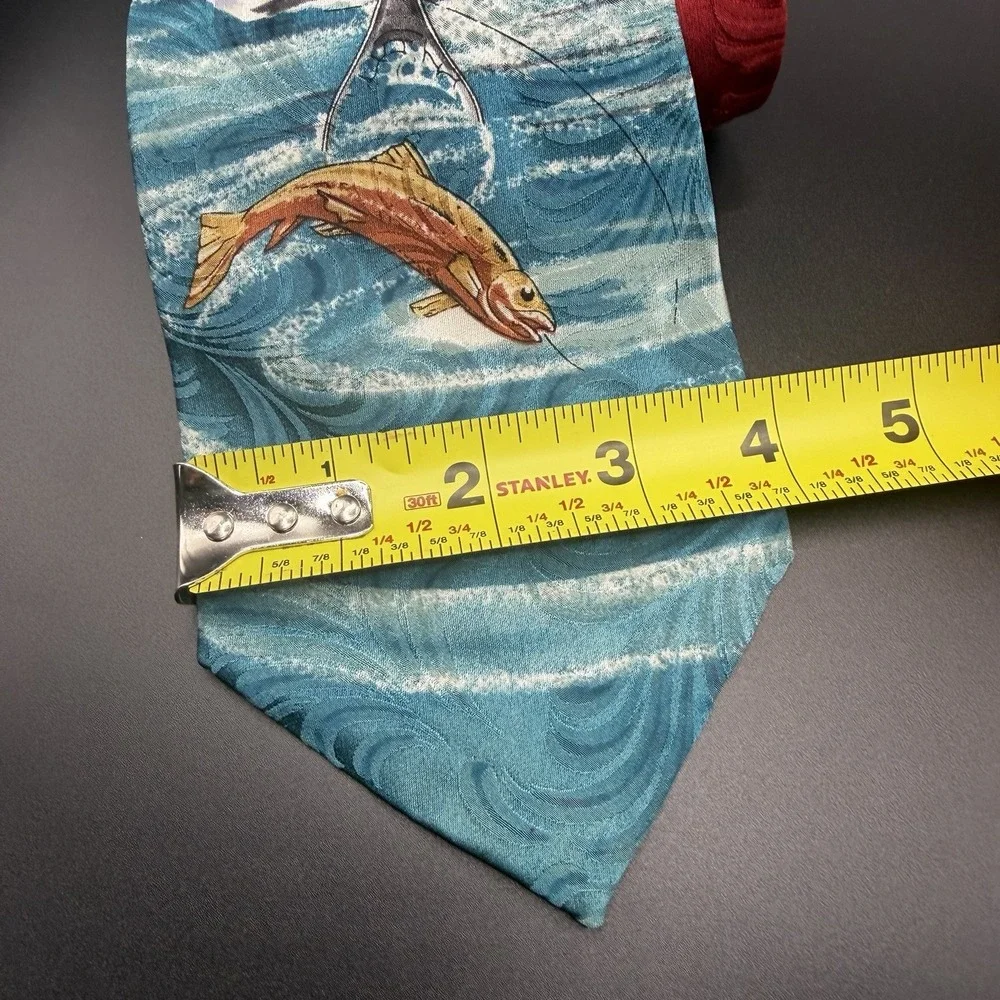 90's Vintage Field & Stream Silk Trout Fishing Novelty Tie 4
